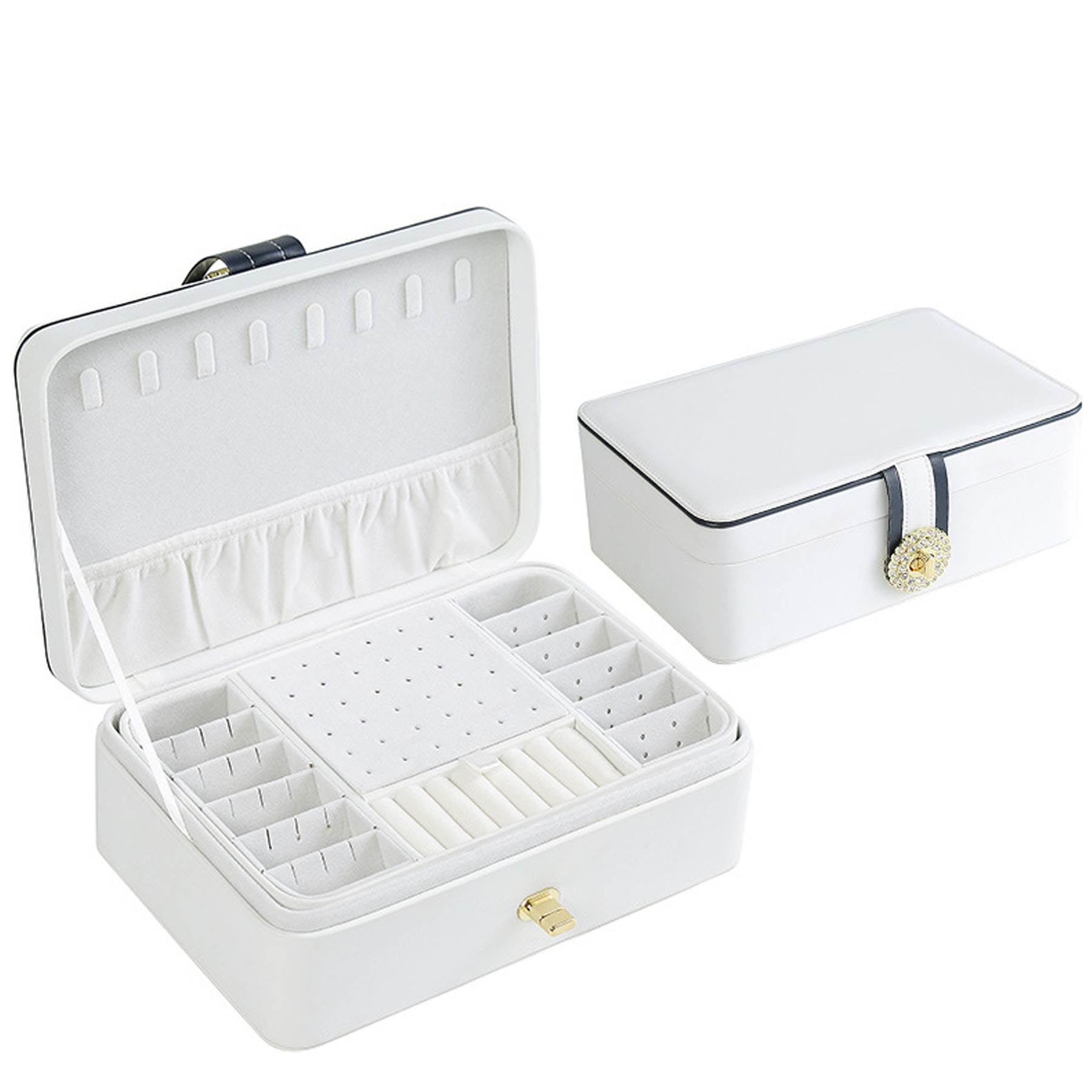 Double-Layer PU Large Capacity Jewelry Box 2