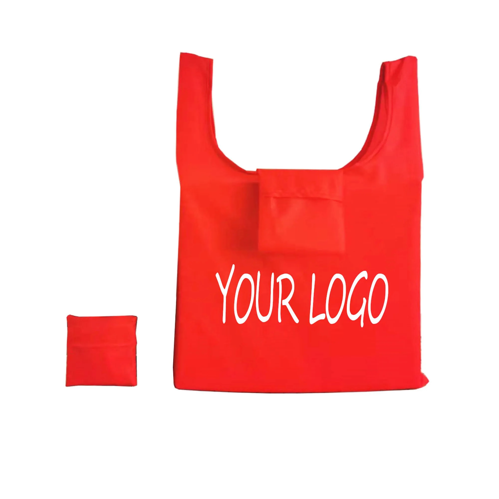 Foldable Grocery Tote Bag With Samll Pouch MOQ 100 2