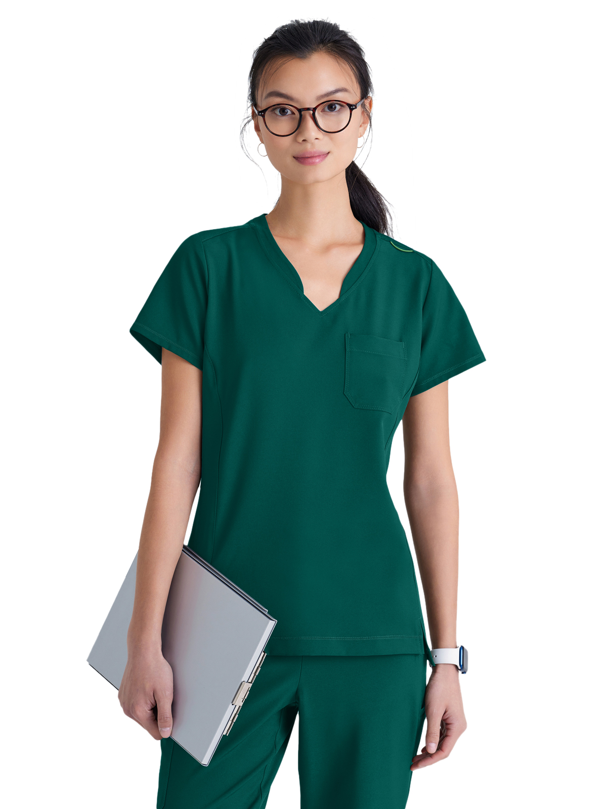 Grey's Anatomy Evolve Stretch - Women's One-Pocket Banded V-Neck Sway Scrub Top 11