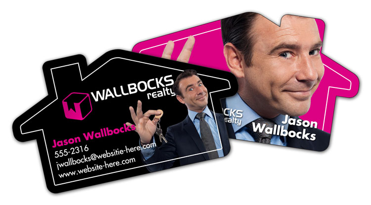 Extra-Thick UV-Coated (1S) House Shaped Paper Business Card - B. Unique Shape (3.5x2) - 14 pt. 3