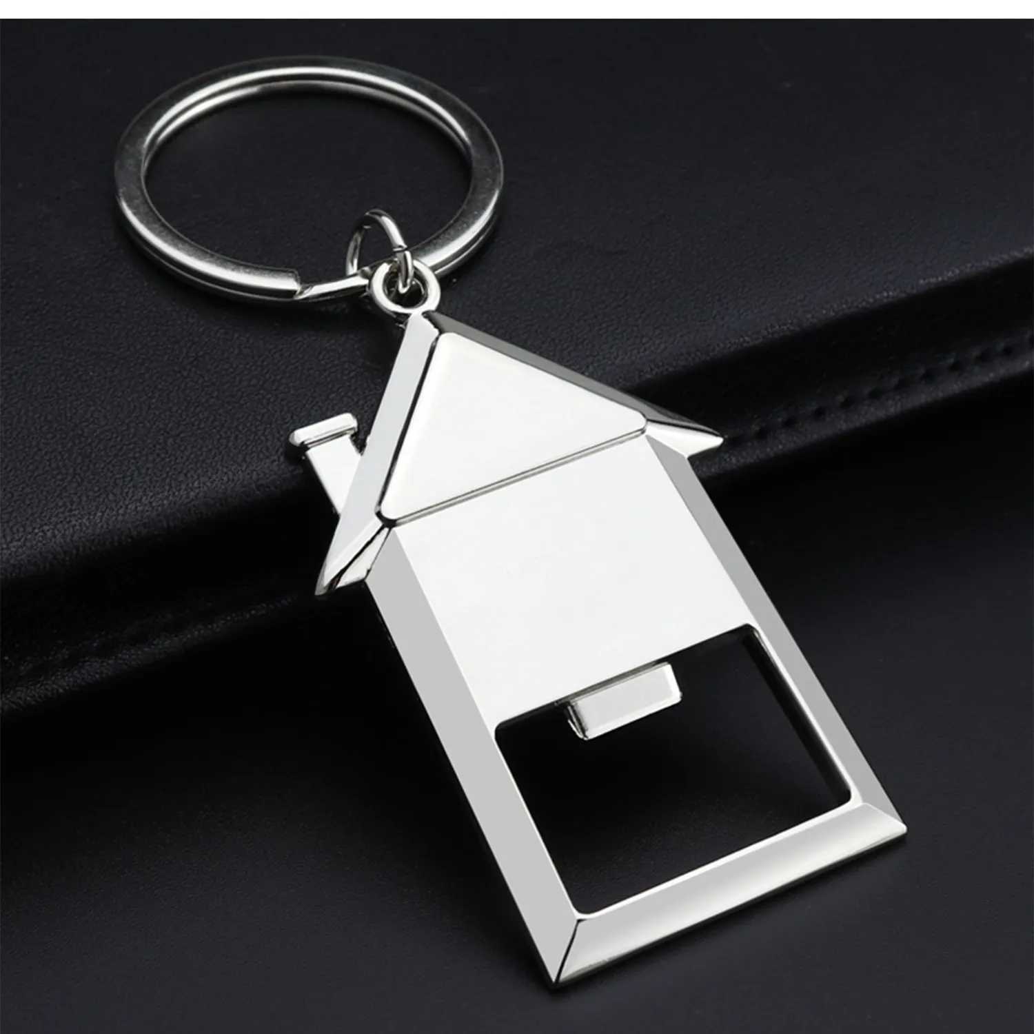 Metal House Keychain with Bottle Opener 4