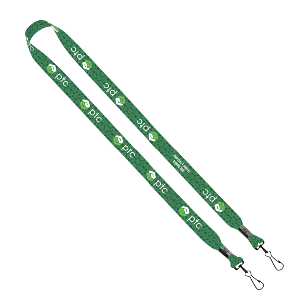 3/4" rPET Dye-Sublimated Double-Ended Lanyard With Metal Crimp and Swivel Snap Hook 1