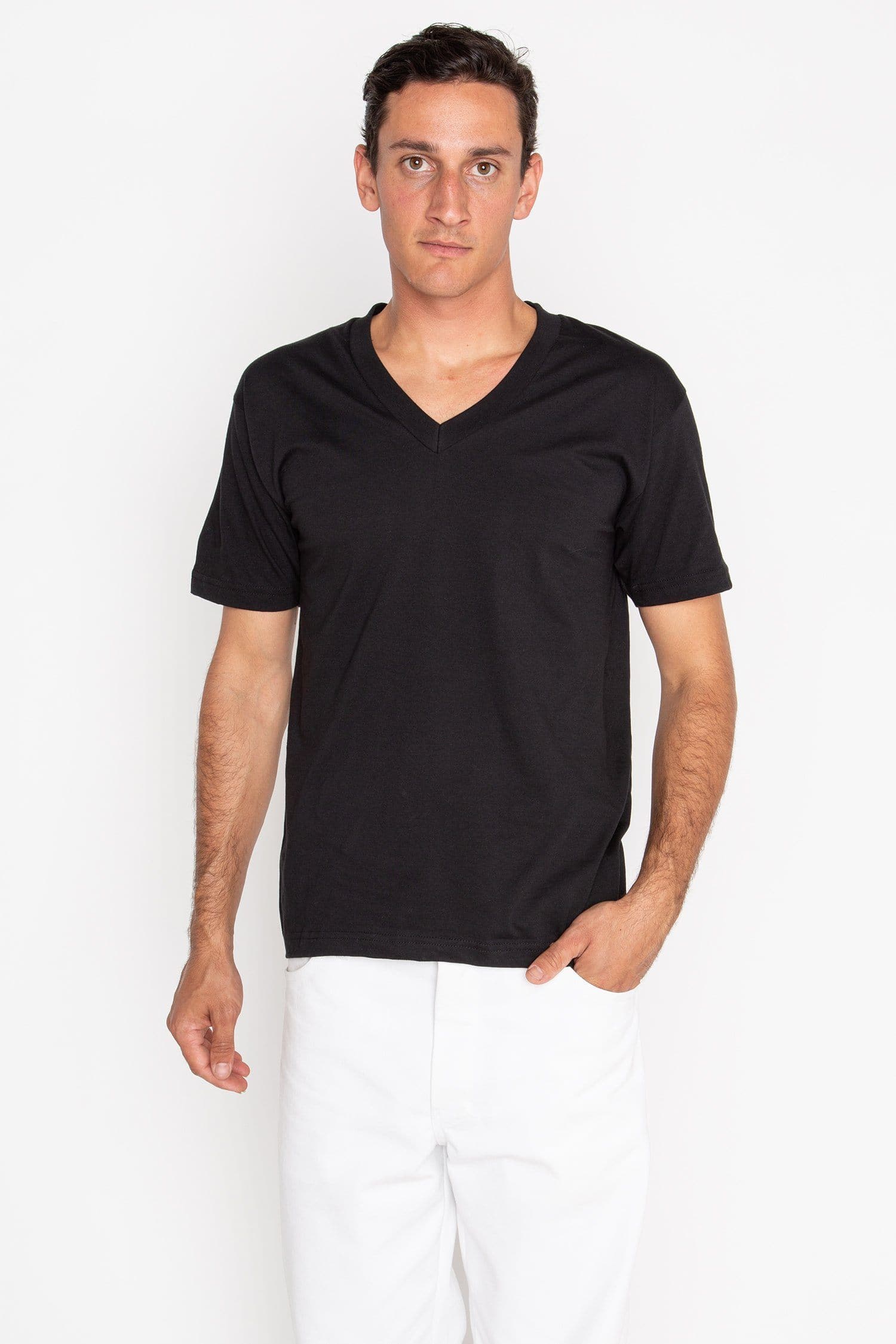 4.3 OZ FINE JERSEY V-NECK 14