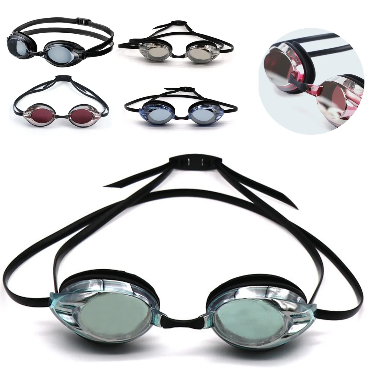 Anti-Fog Electroplated Swim Goggles with Adjustable Strap 7
