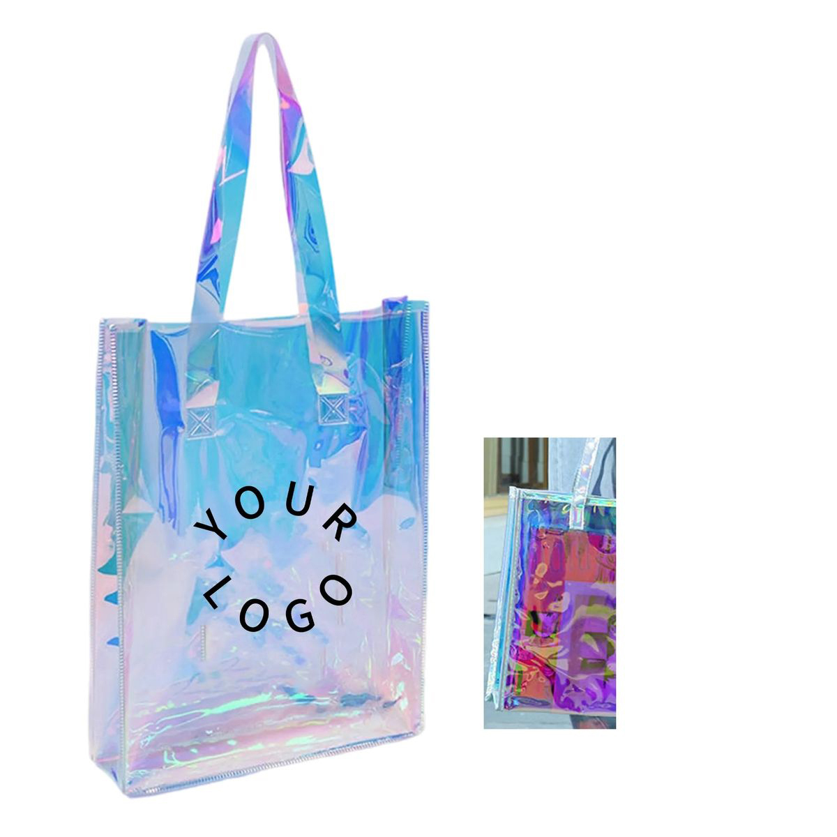 Stylish PVC Holographic Tote with Comfortable Carry Handles 1