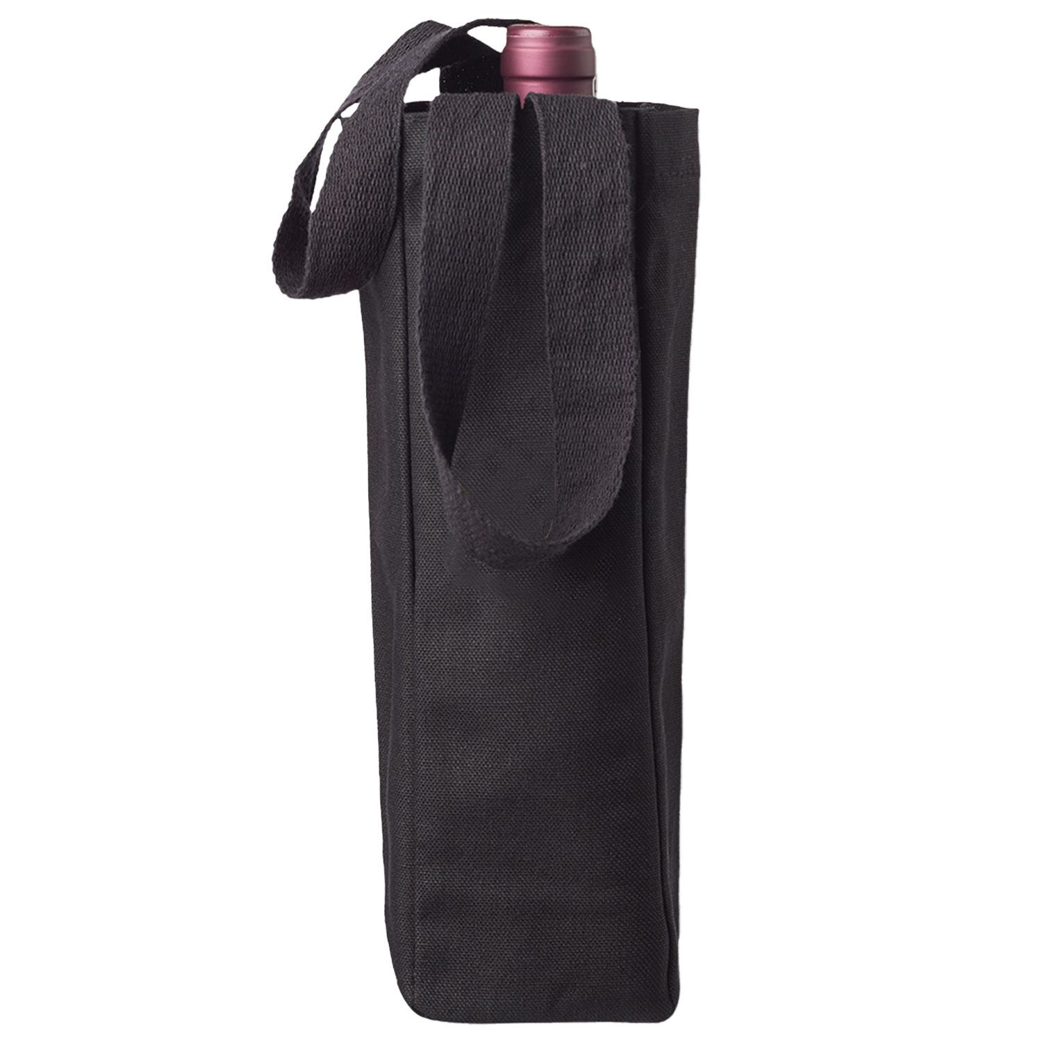 Canvas Wine Tote Bag for Single Bottle, custom tote bag with logo imprint 3