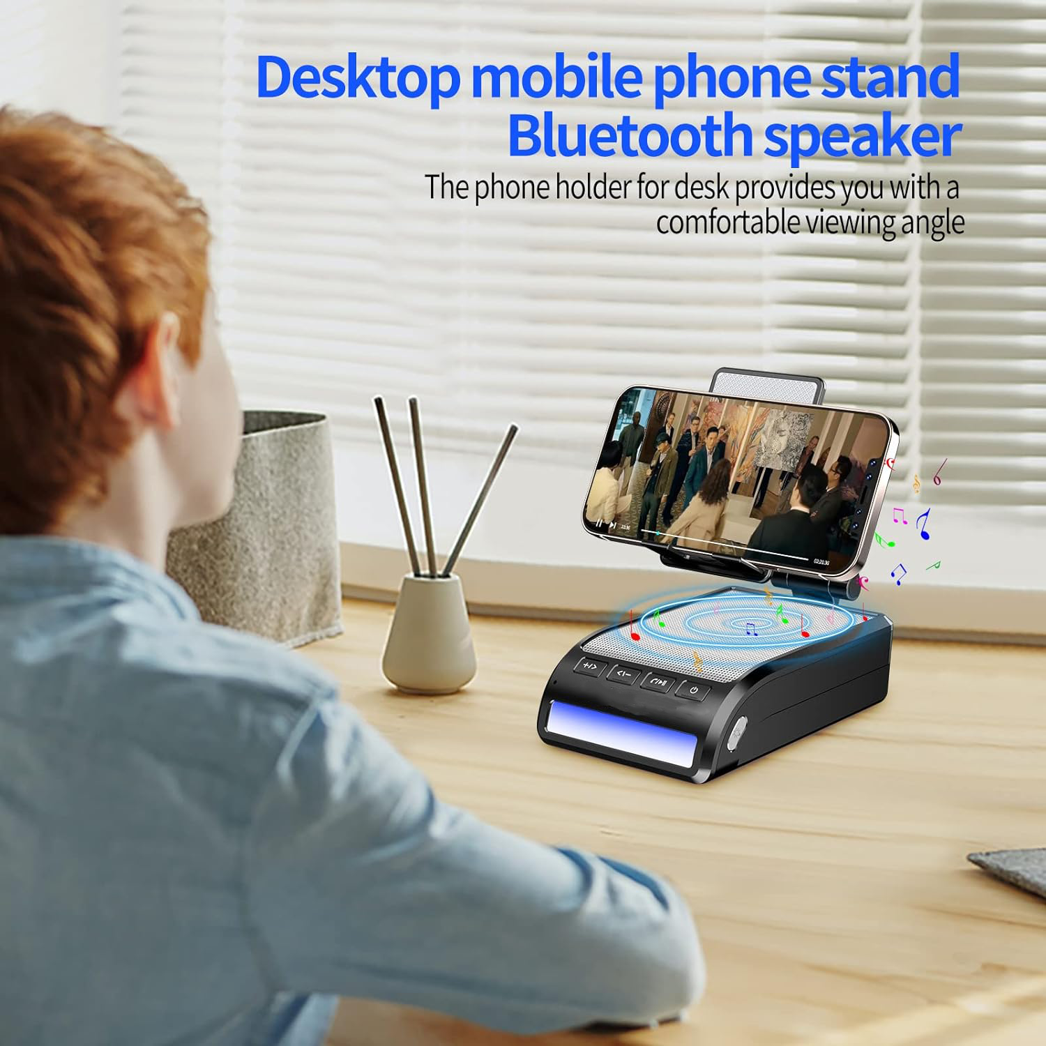 Portable Bluetooth Speaker with Phone Stand 2