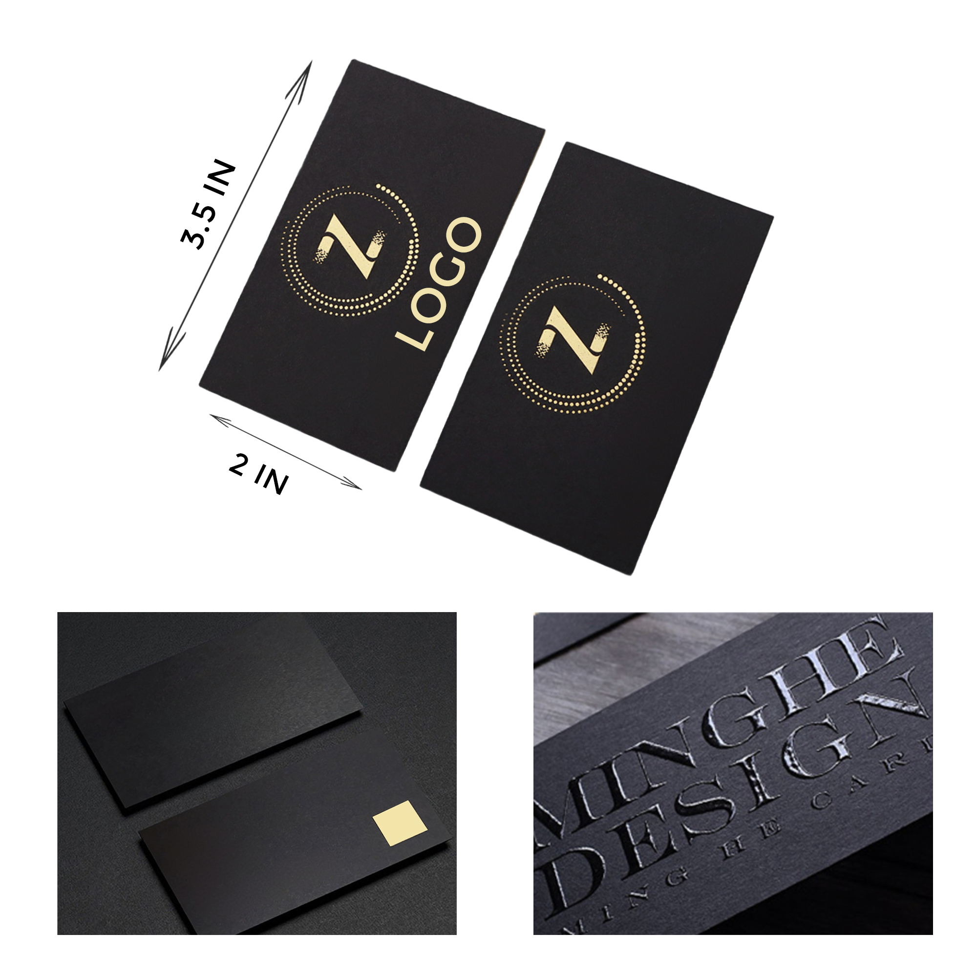 Versatile Black Card With Gold Foil Business Card 2