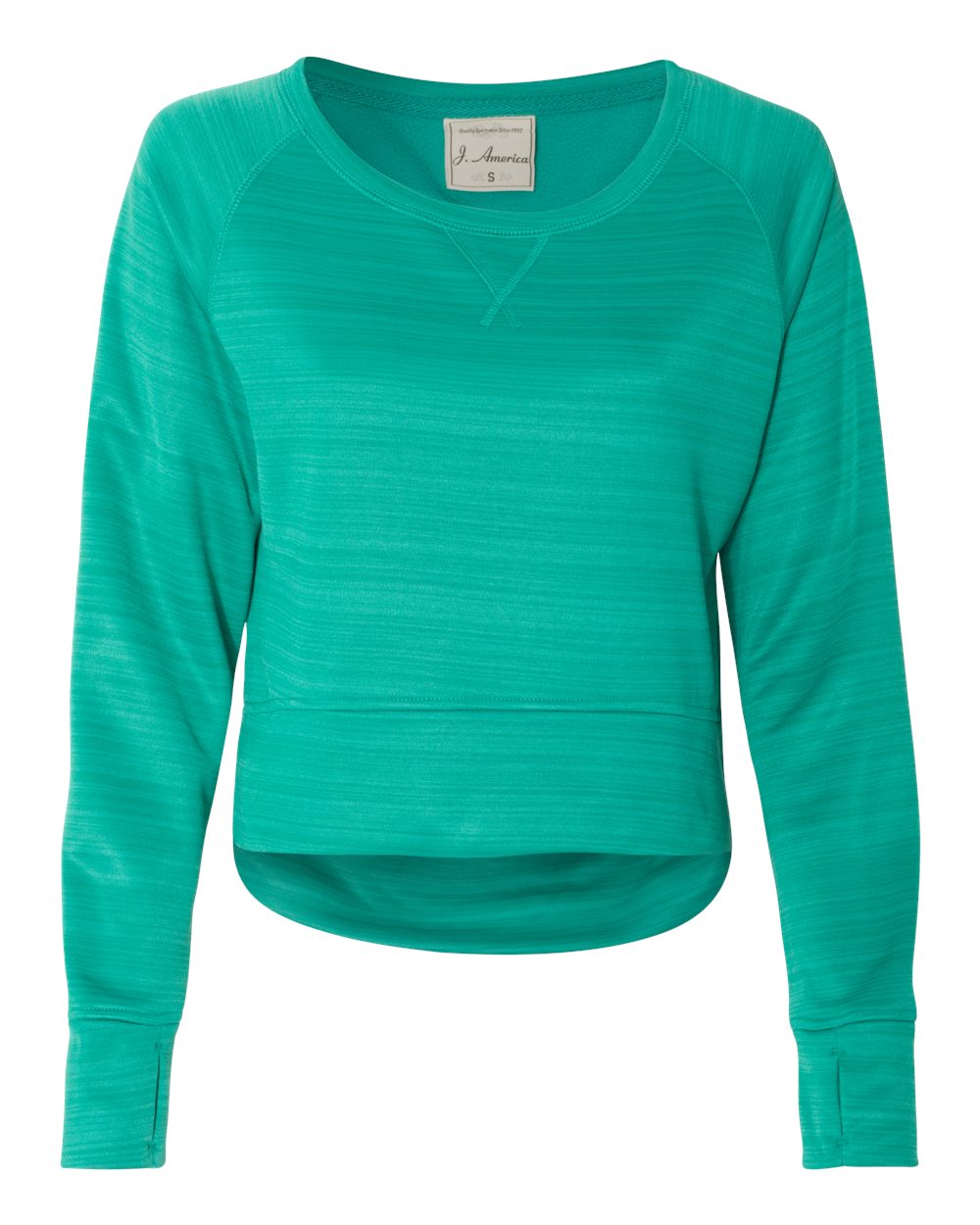 Women's Odyssey Striped Performance Fleece Hi-Low Crewneck Sweatshirt - 8663 2