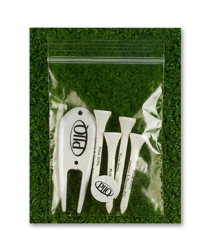 Golf Combo Pack of 5 Tees 1 Ball Marker & 1 Divot Tool