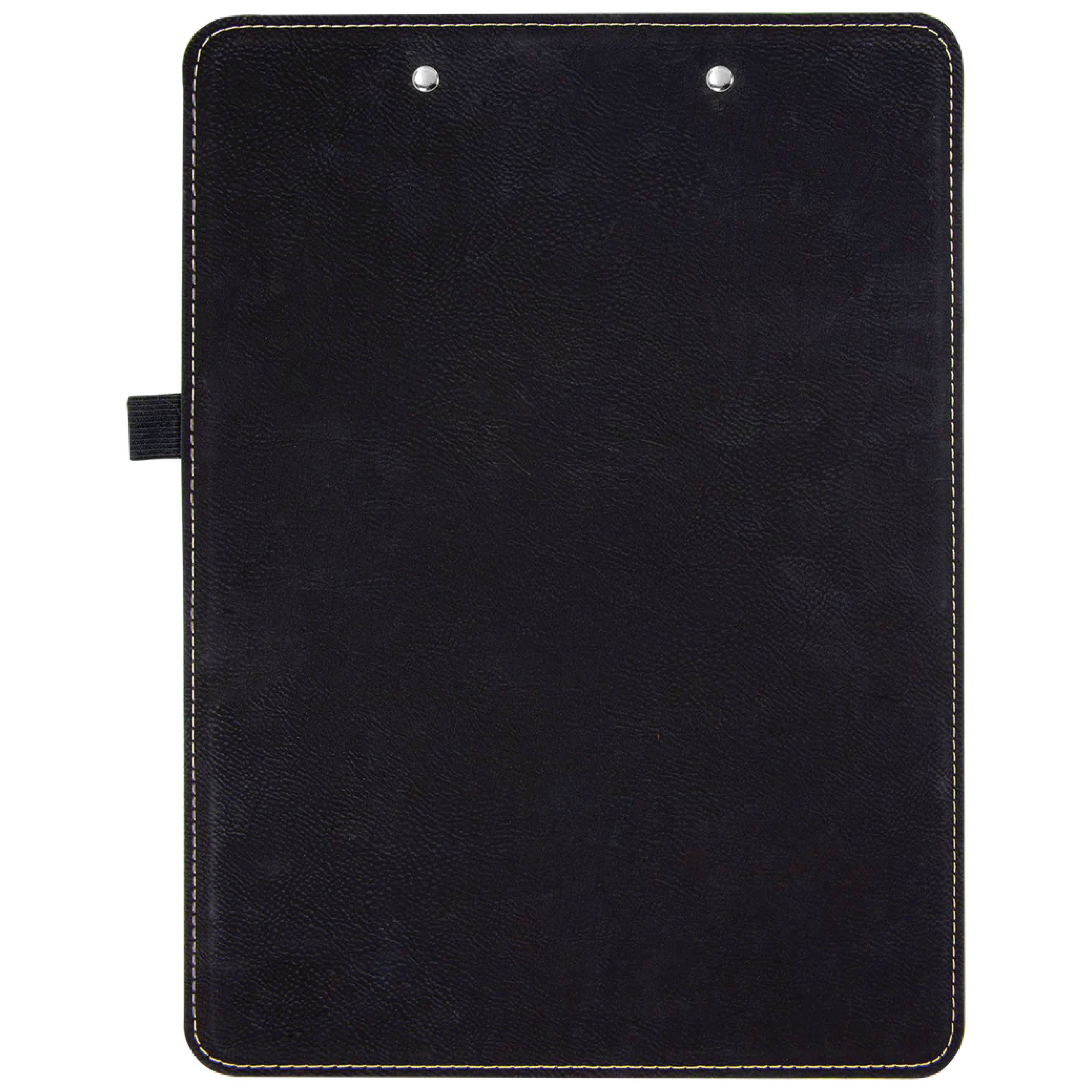 9" x 12 1/2" Black/Gold Leatherette Clipboard 7