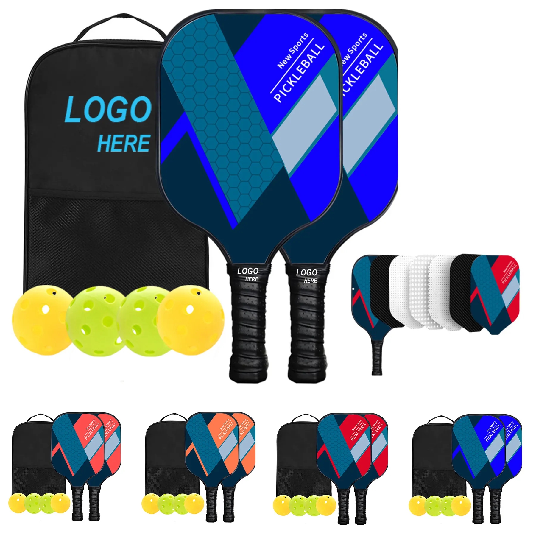 Fiberglass Pickle Ball Paddle Set Game 3