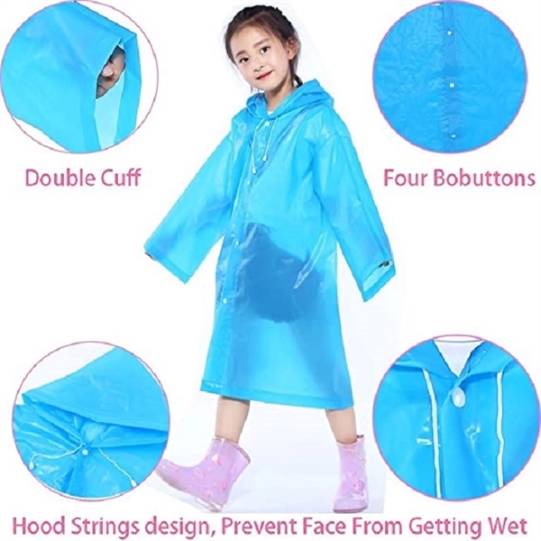 Reusable Raincoat Rain Poncho Jacket Slicker for Children 3