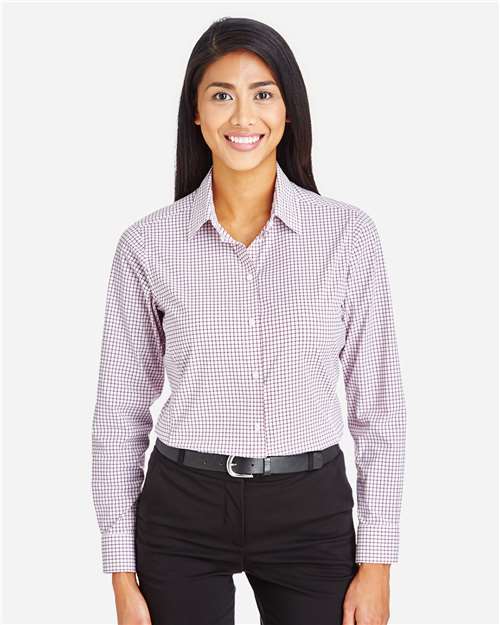 Women's CrownLux Performance® Micro Windowpane Woven Dress Shirt - DG540W 5