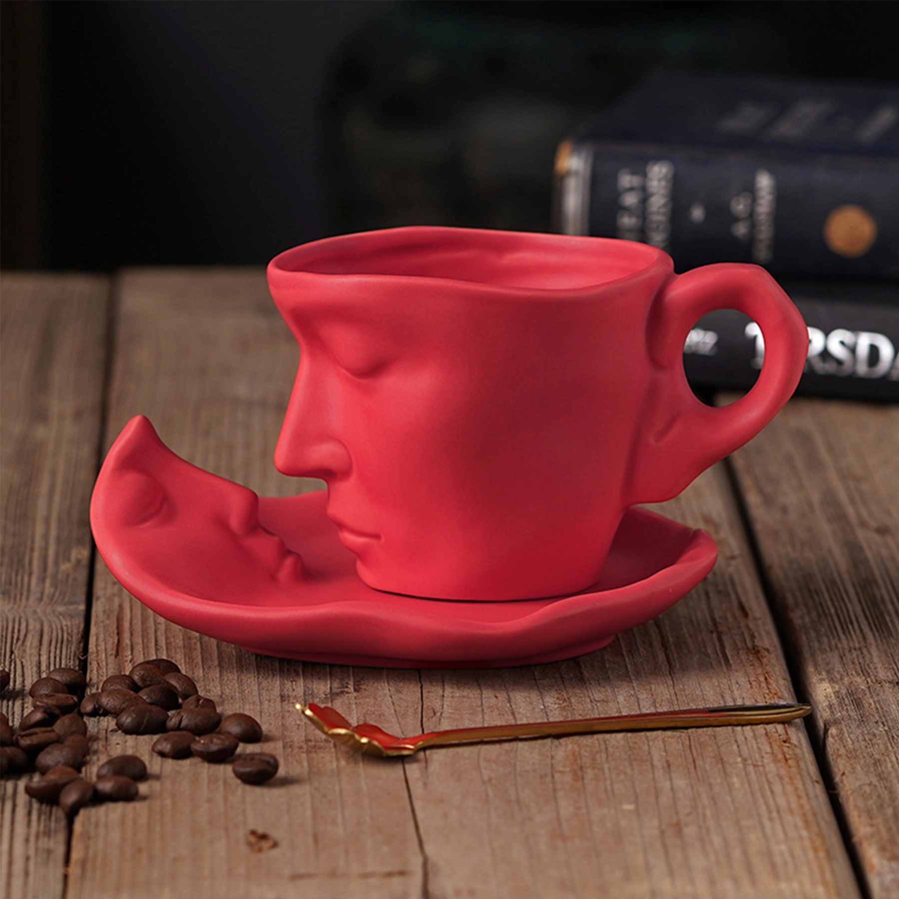 Kiss of Art Ceramic Coffee Cup and Saucer 3