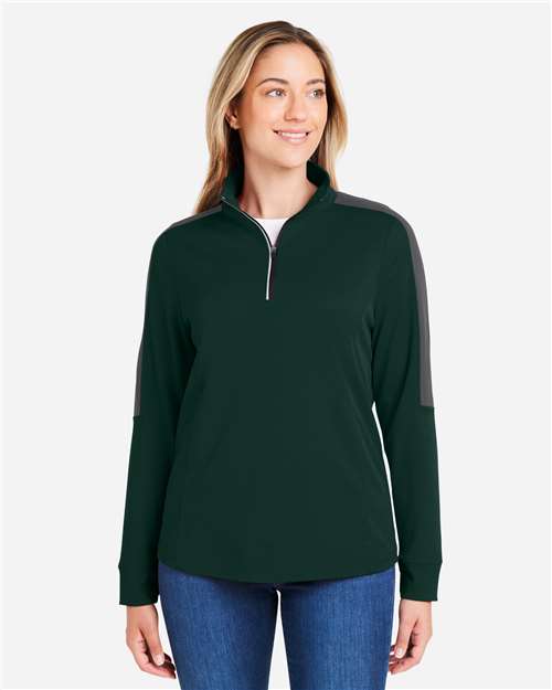 Women's Market Snag Protect Mesh Colorblock Quarter-Zip Pullover - CE404W 38