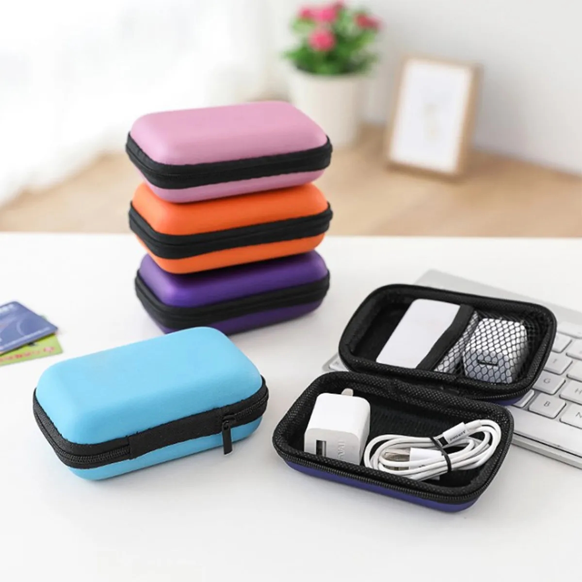 Portable Storage Bag Data Cable Charger Earphone Coin Purse 8