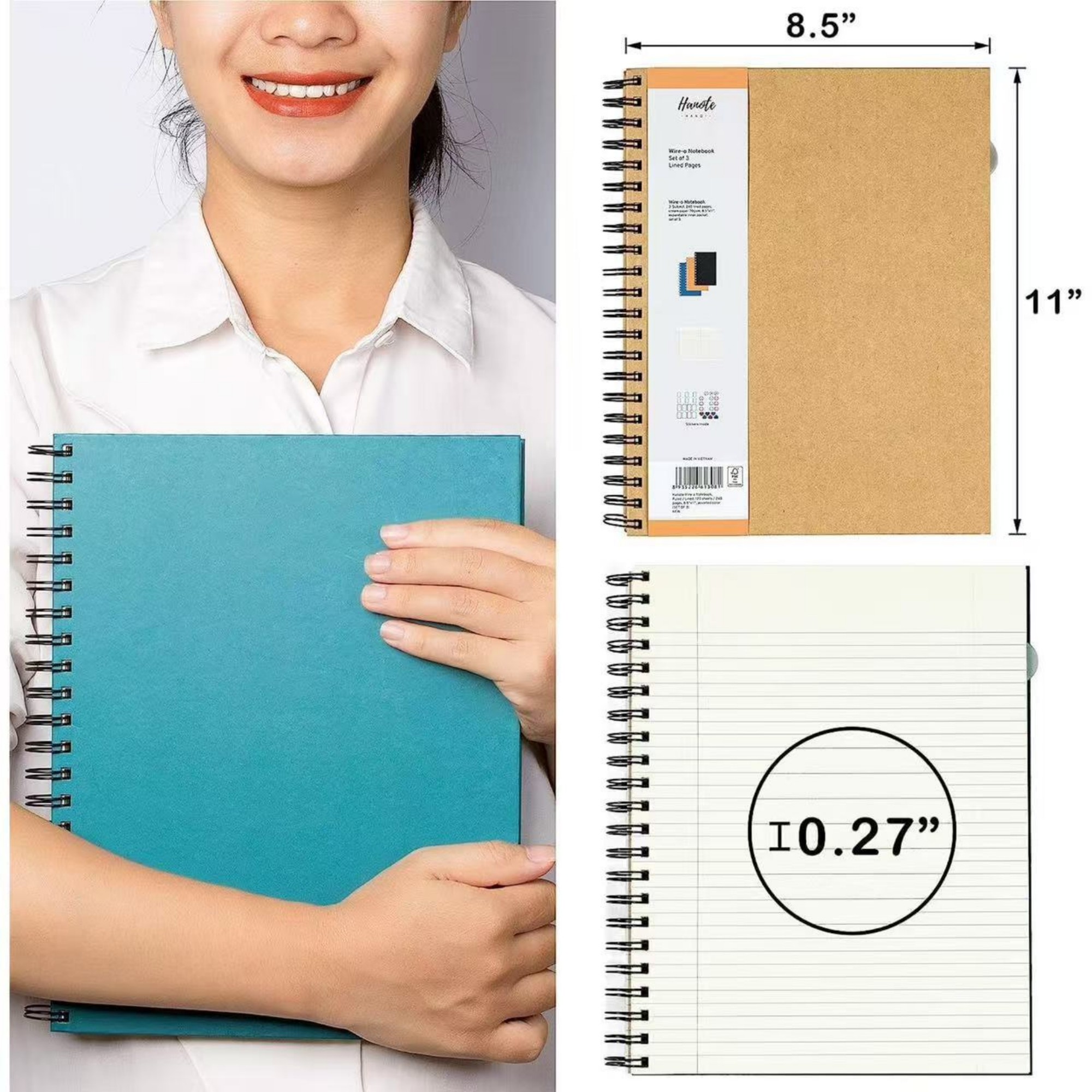 A5 120 Sheets Spiral Ruled Journal Wth Hard Cover 5