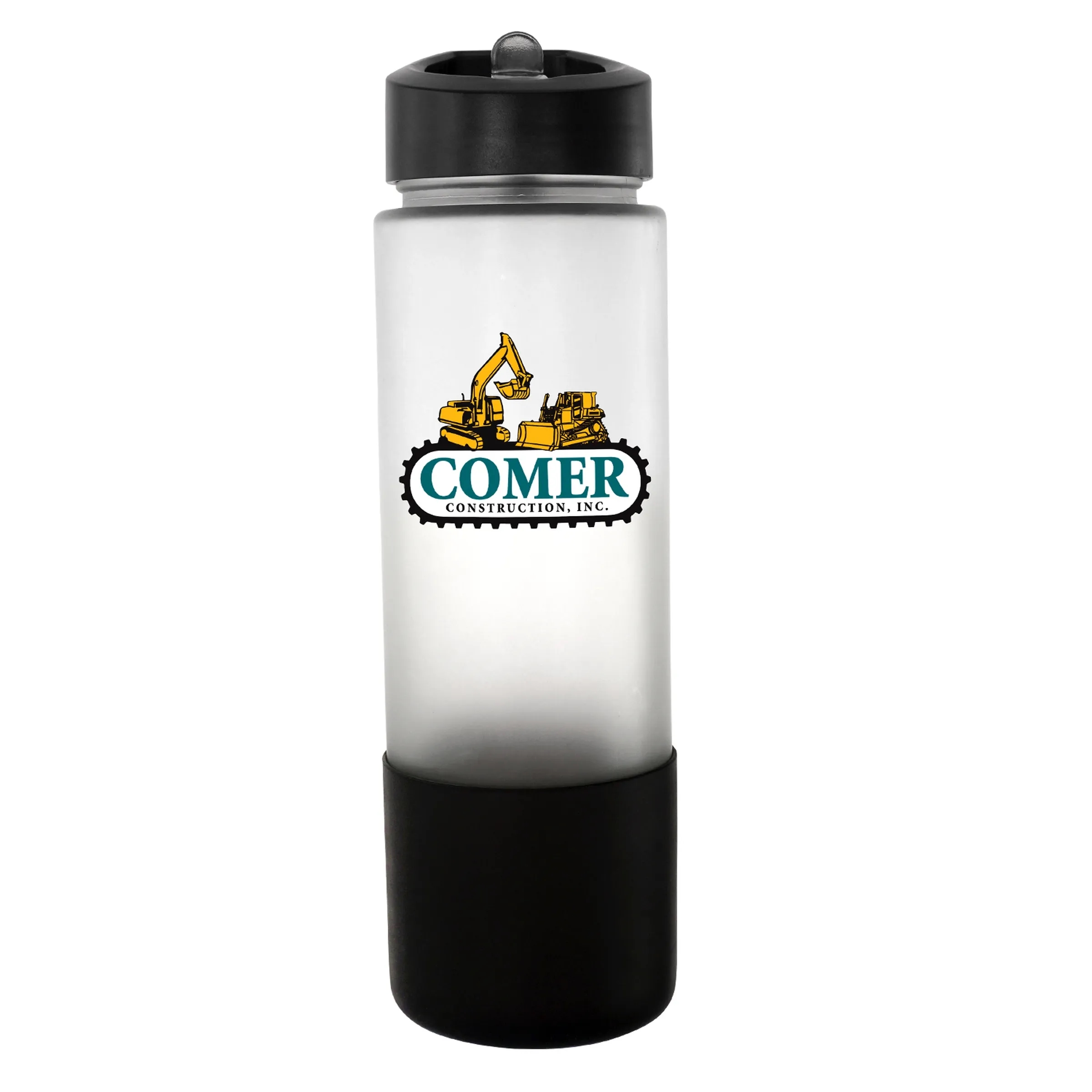 Pop Up 22 oz. Full Color Frosted Glass Grip Bottle 12