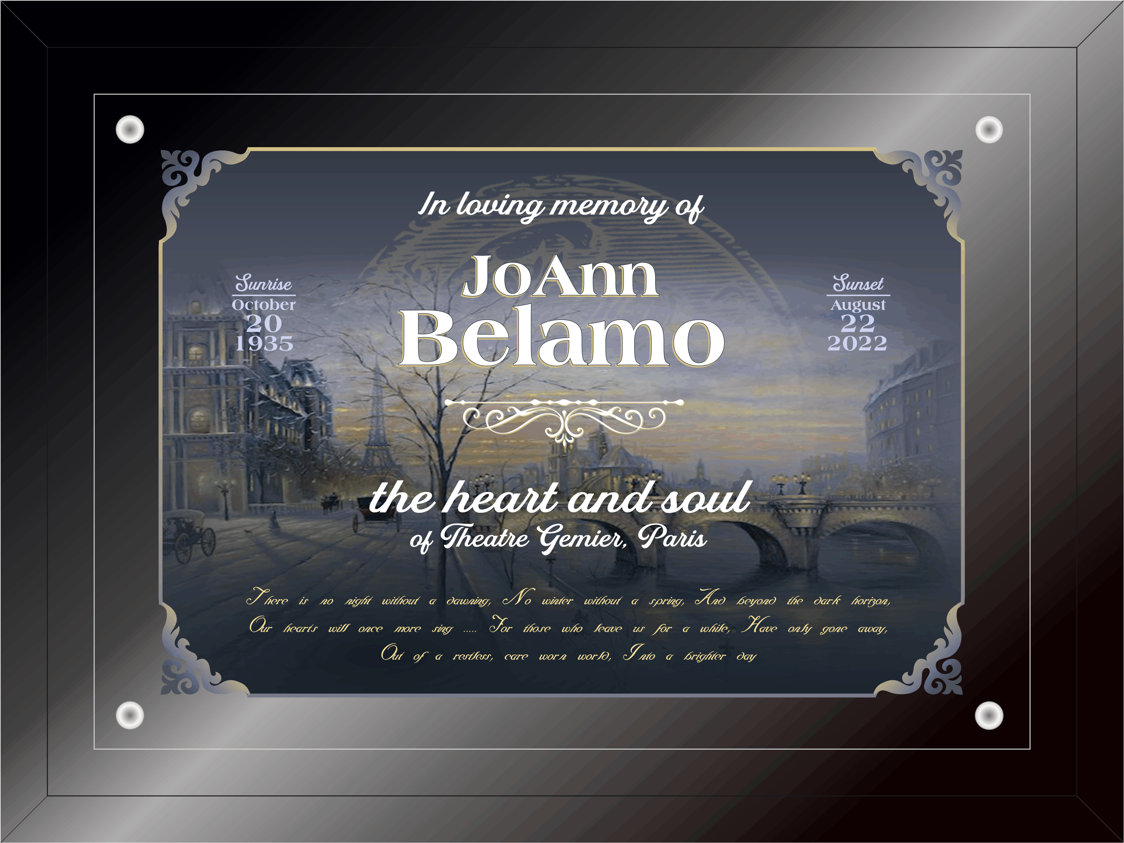 Black Glass Plaque - Raised Glass 6