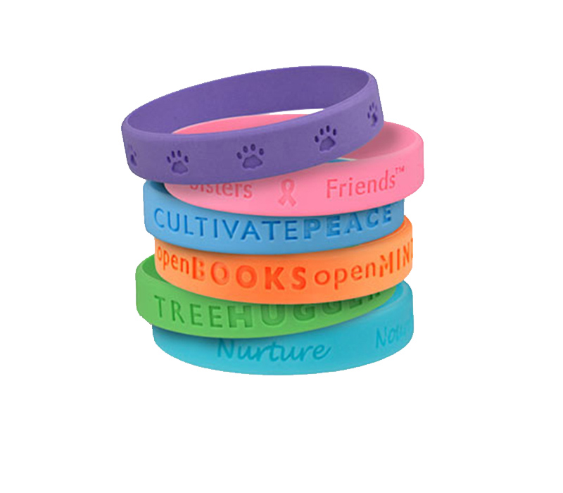 Color Filled Silicone Wristbands 1