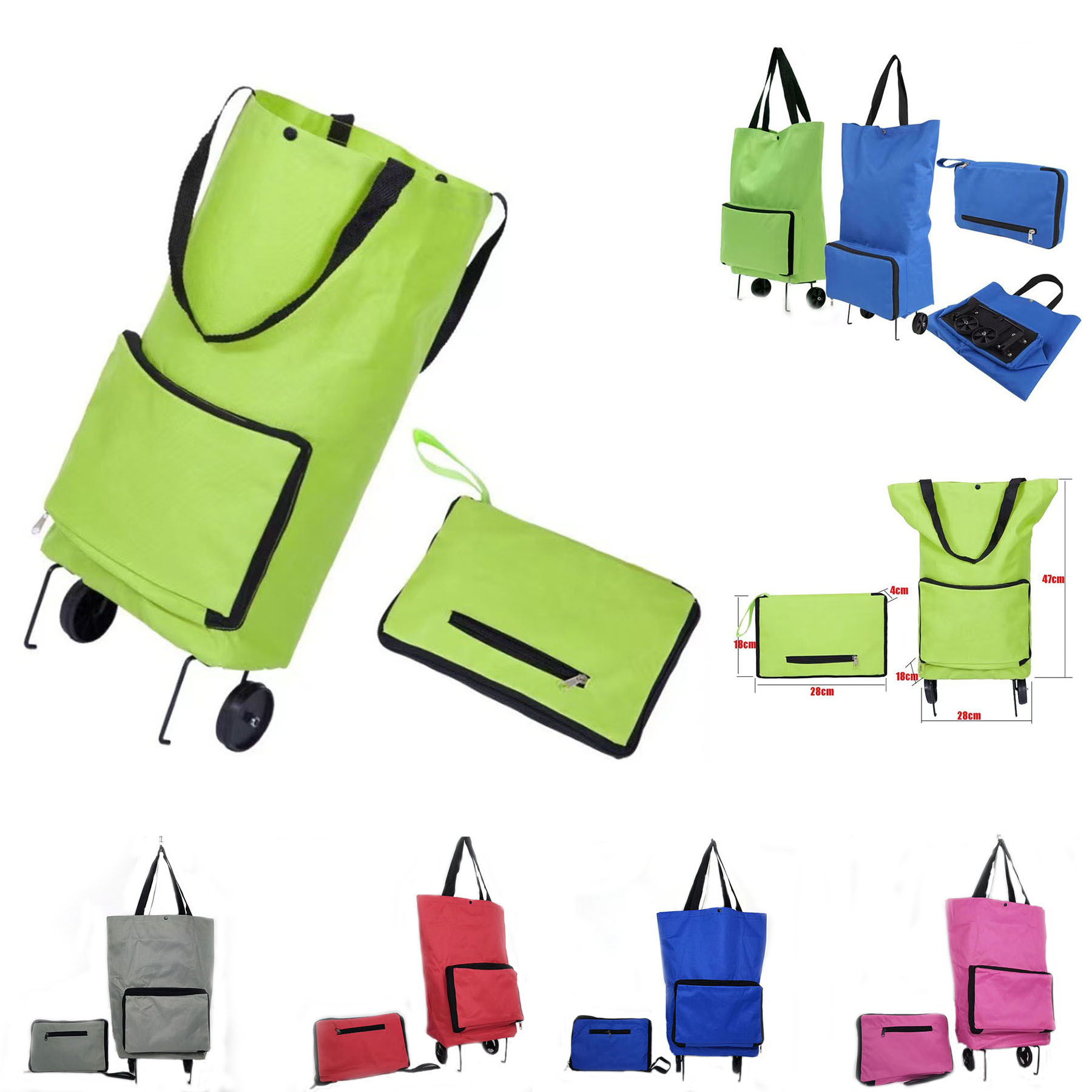 Folding Shopping Cart With Two Wheel 1