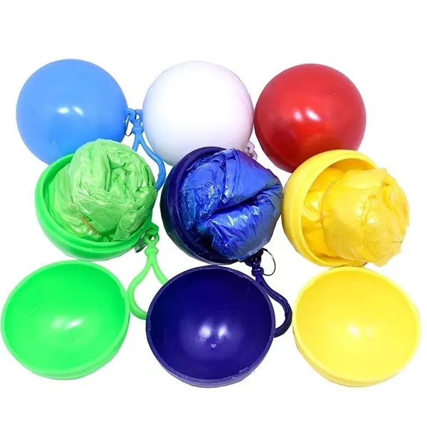 Disposable Rain Poncho Ball Key Chain 6