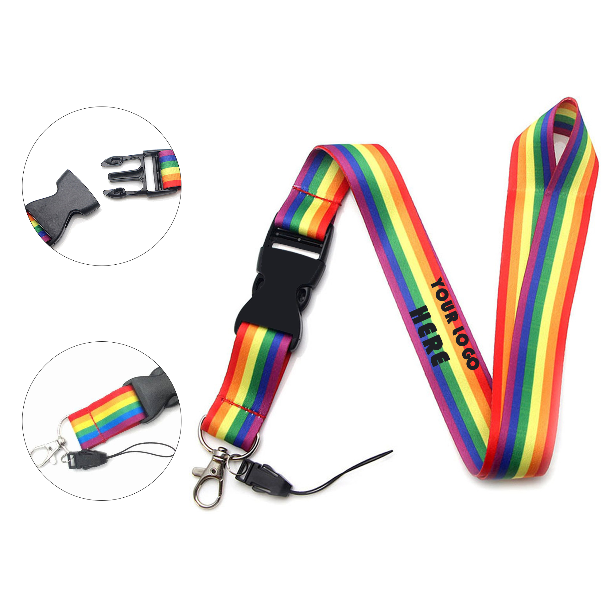 Rainbow Credential Strap Phone Key Card Lanyard Accessory 3