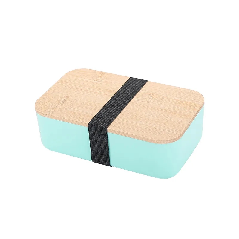 1000ml Wheat Straw Bento Box with Bamboo Lid 1