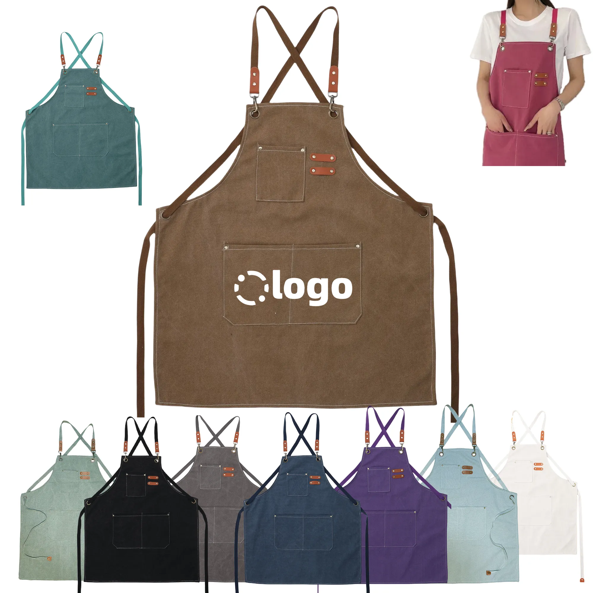 Adjustable Denim Bib Work Apron 6