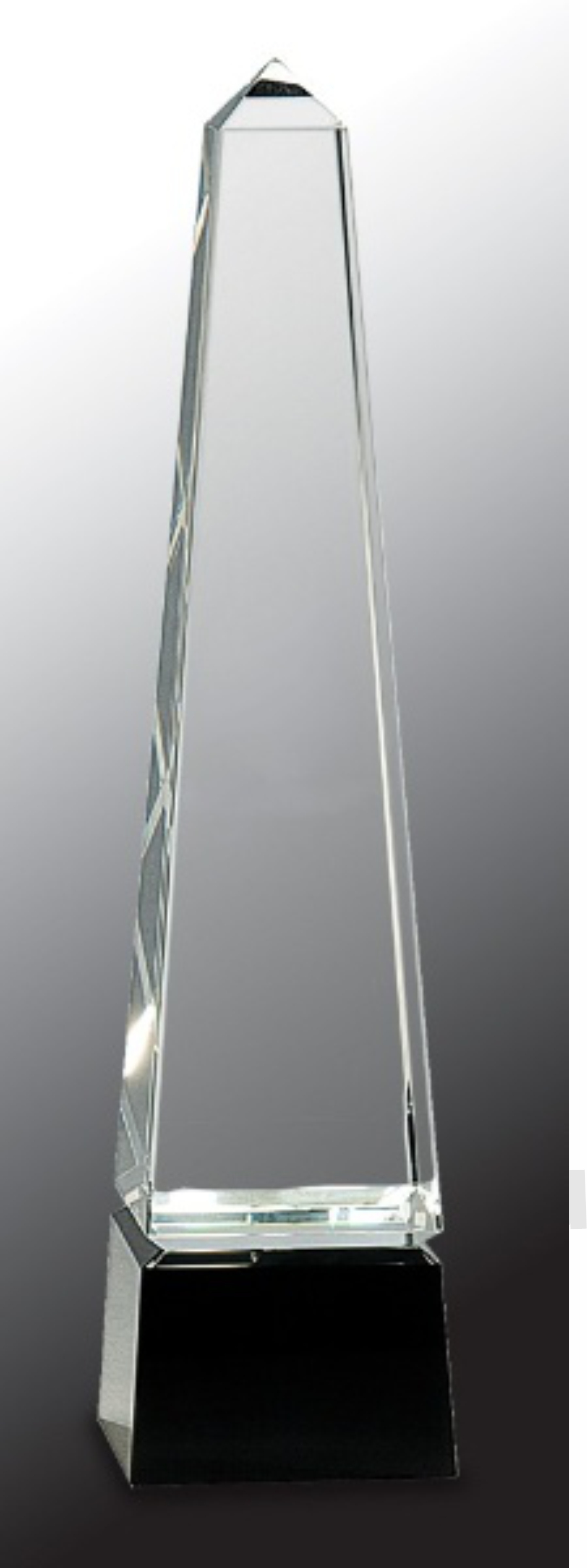 12" Obelisk Crystal on Black Pedestal Base Award 3
