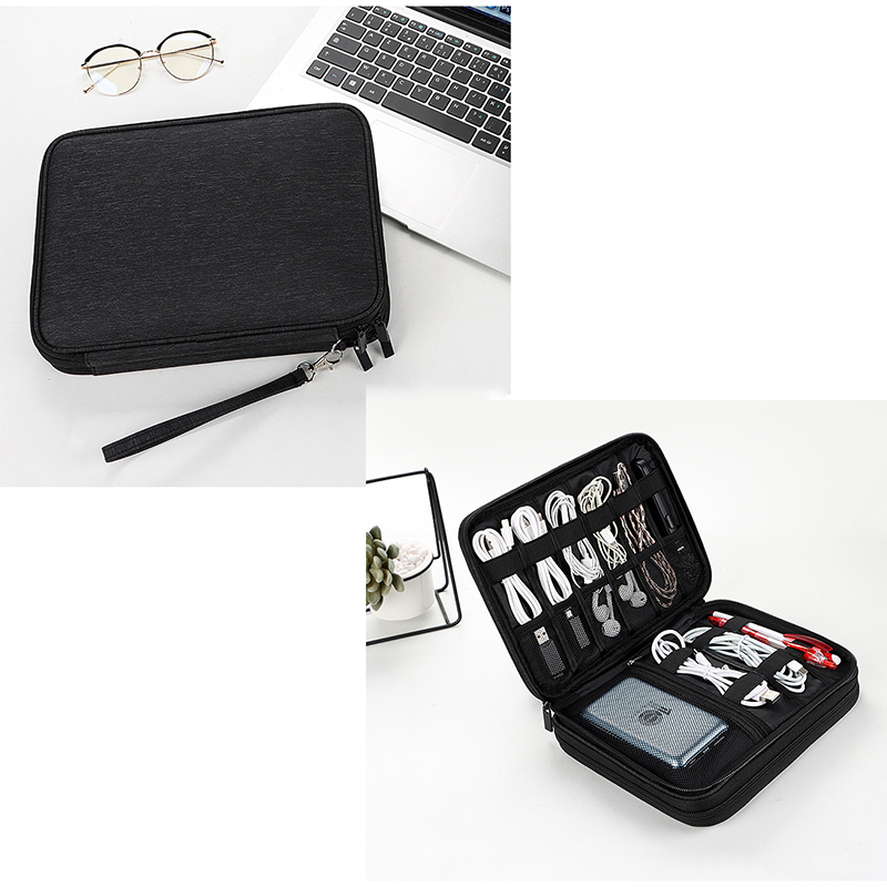 Waterproof Double-Layer Travel Cable Organizer Bag Electronic Accessories 7