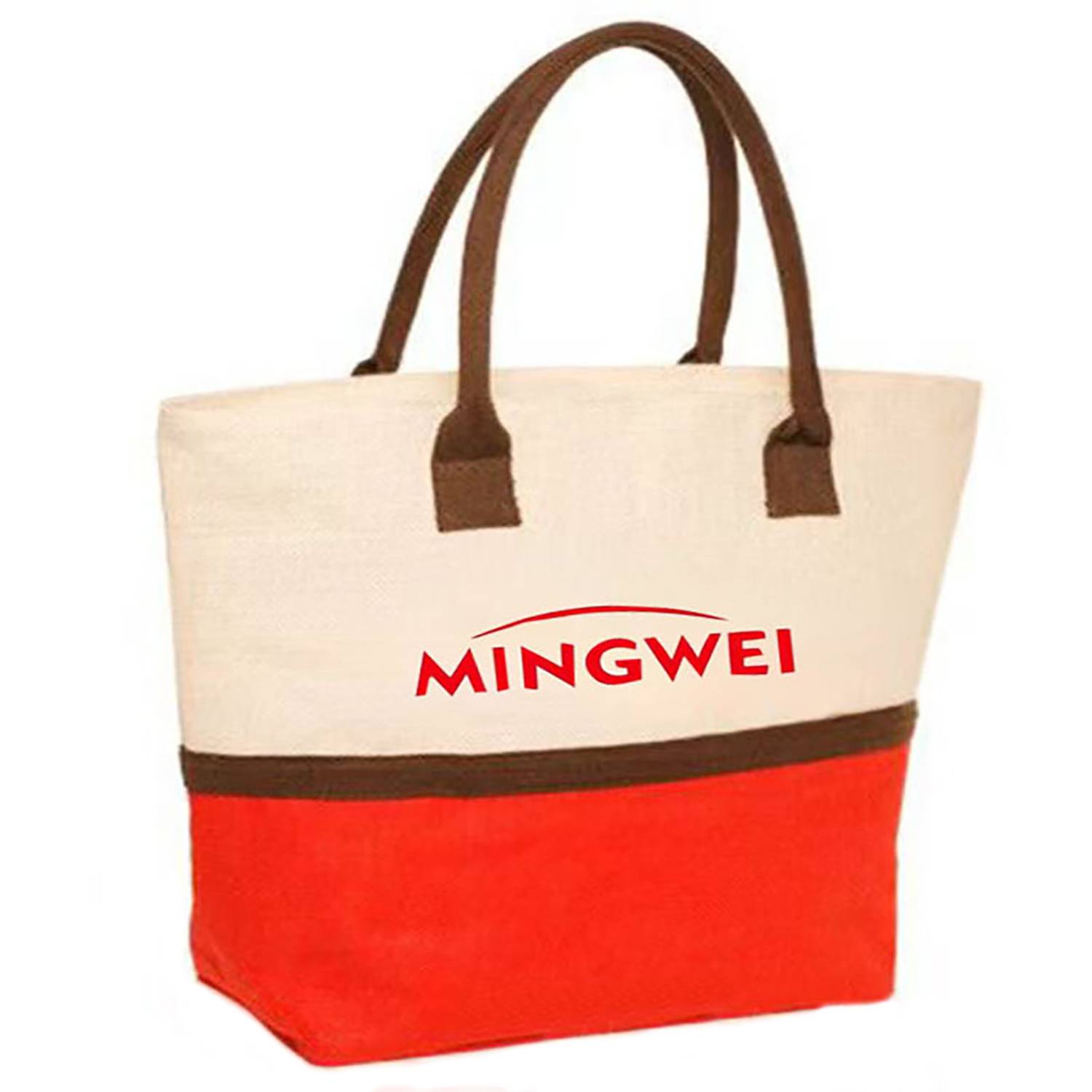 Custom Splicing Linen Fashion Tote Bag, custom tote bag with logo imprint 6