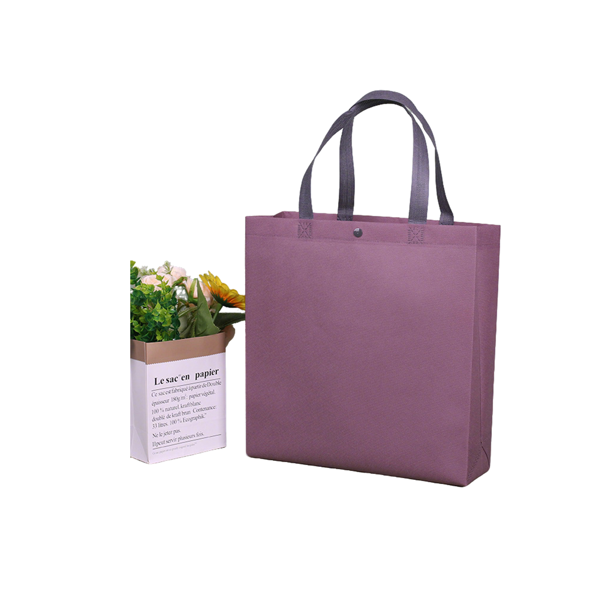 Nonwoven Fabric Tote With Concealed Closure 9 x 4 x 9.8" 10