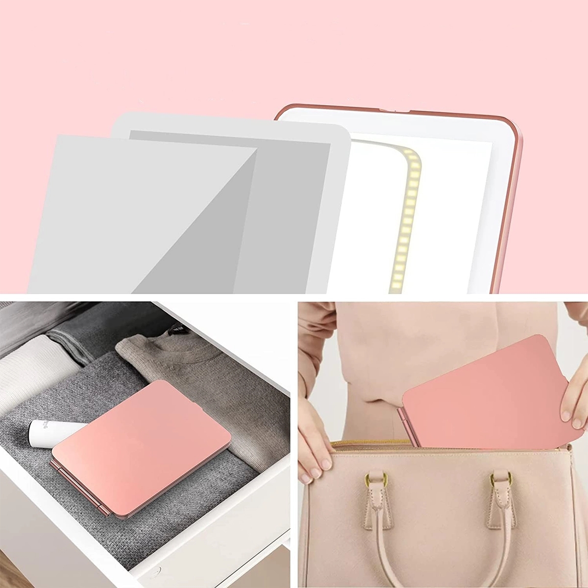 Portable Compact LED Cosmetic Mirror for Women Traveling 2