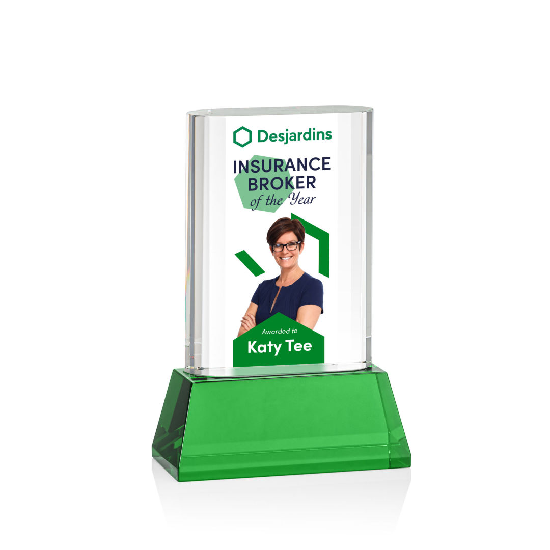 Merit VividPrint™ Award on Base - Green 4