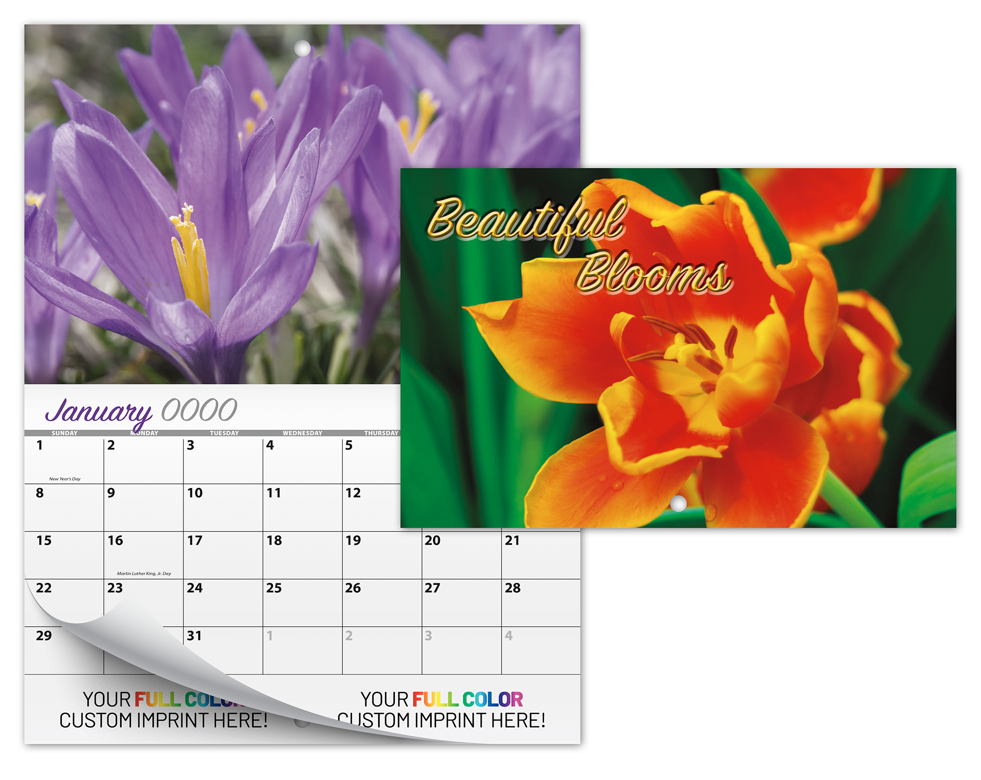 13 Month Mini Custom Photo Appointment Wall Calendar - BEAUTIFUL BLOOMS 2
