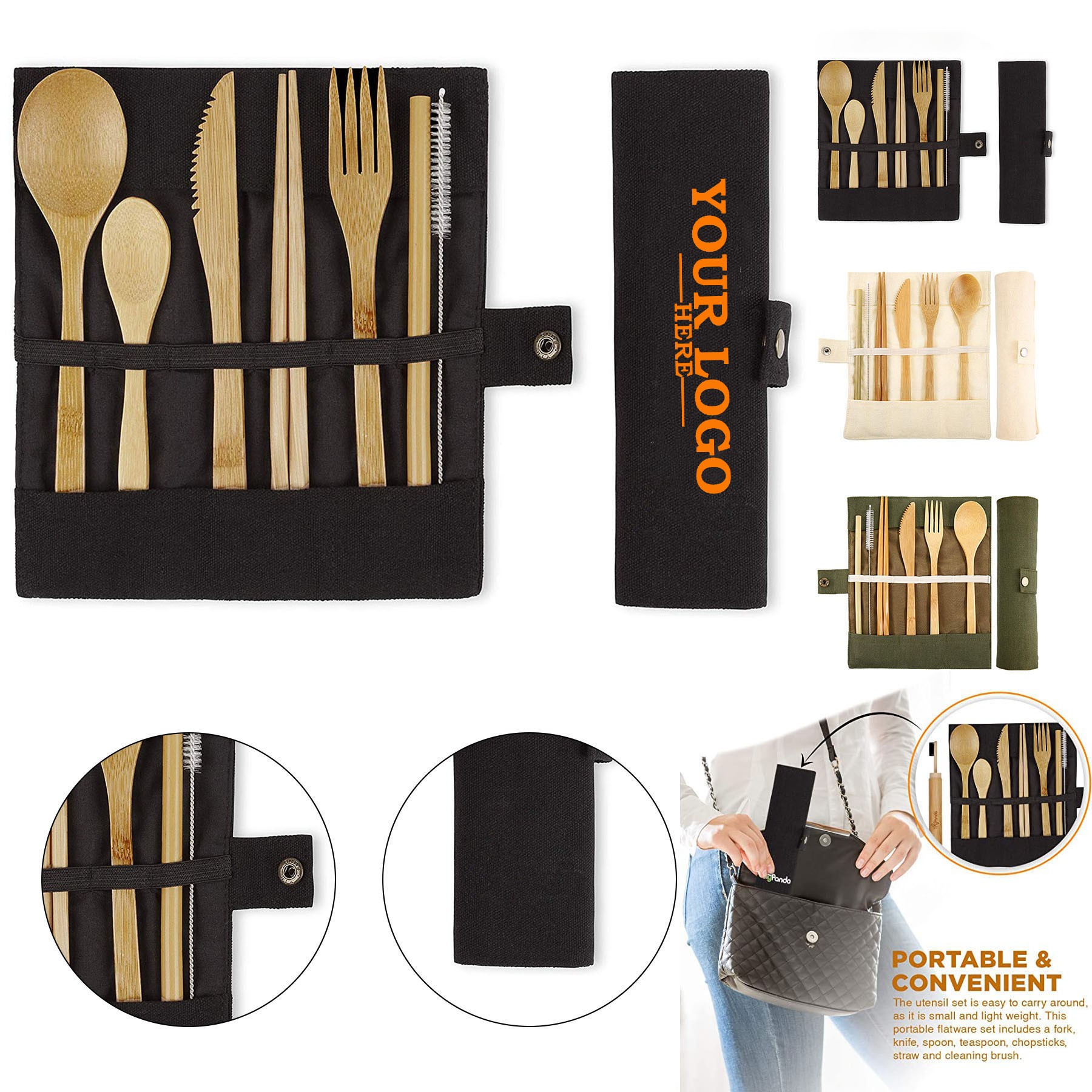 Bamboo Travel Cutlery Set