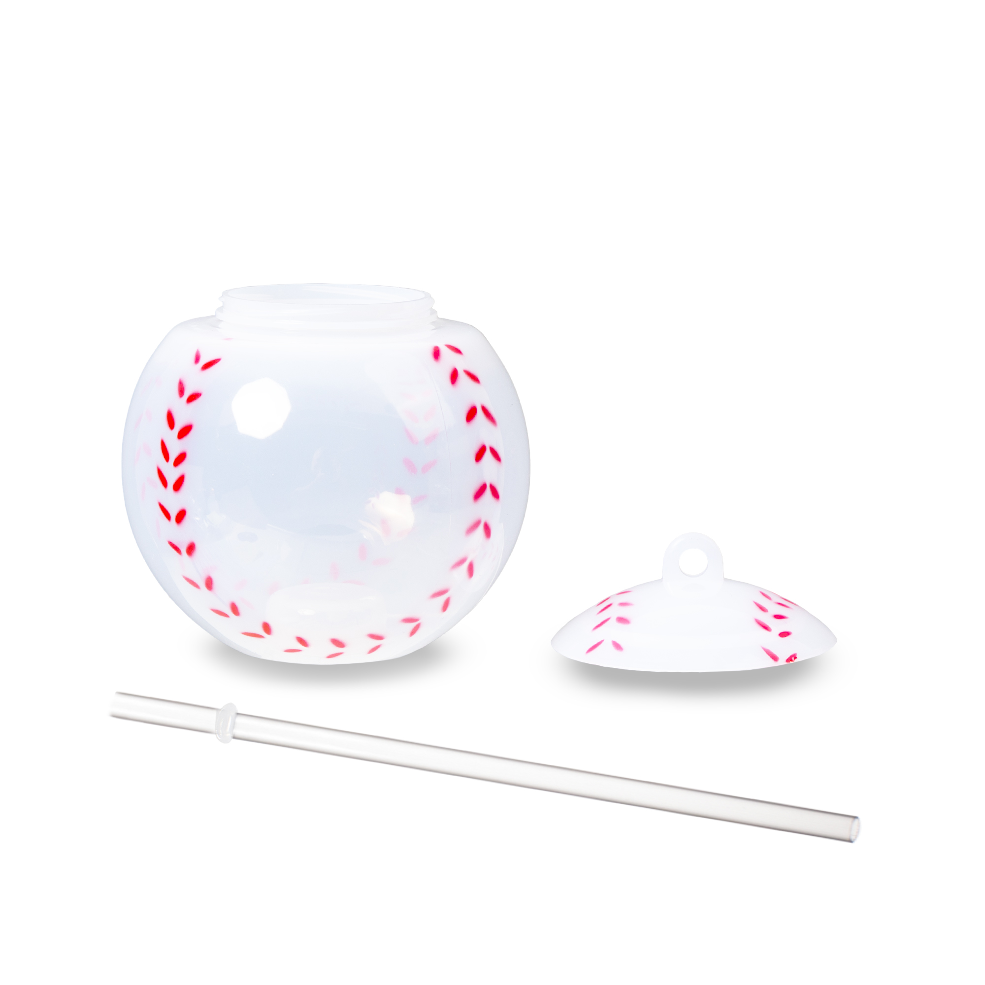 Light Up Baseball Cup with Lid and Straw 4