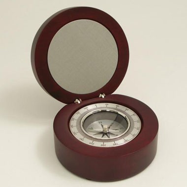Compass In Rosewood Round Box 1