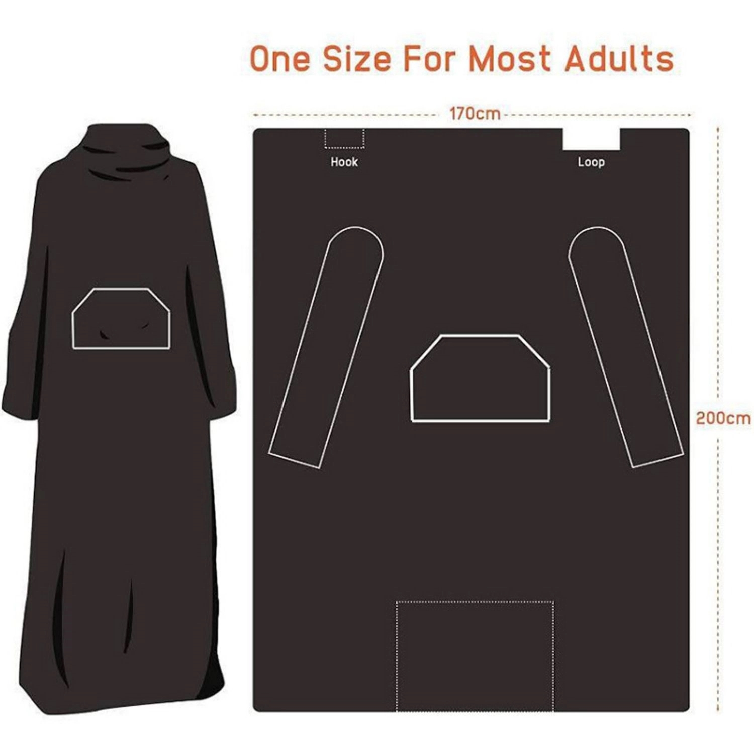 Microfiber Wearable Blanket With Long Sleeves 2