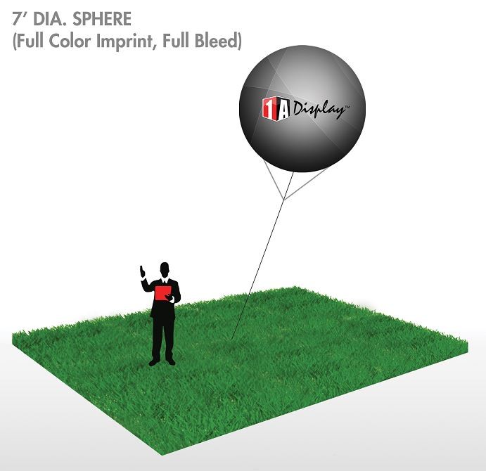 Helium Inflated Air Blown Sphere, Full-Color Imprint - 7'Dia. 1