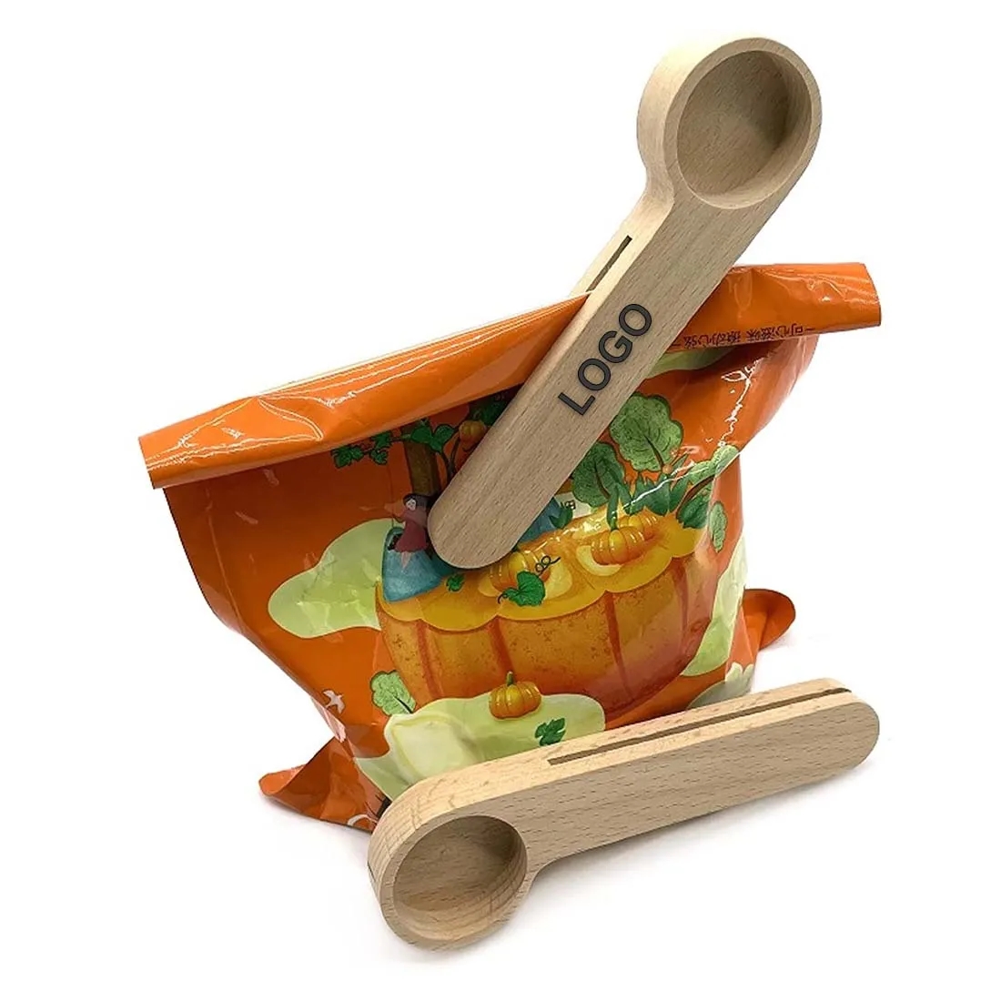 Wooden Coffee Scoop With Bag Clip 2