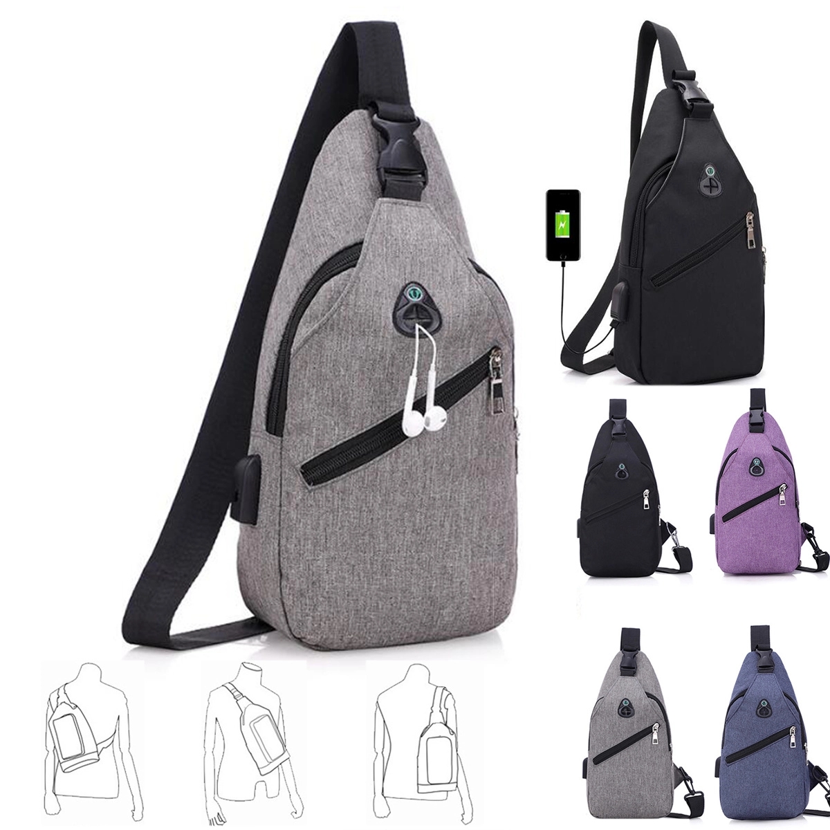 Travel Chest Bag With Usb Charging Port 5