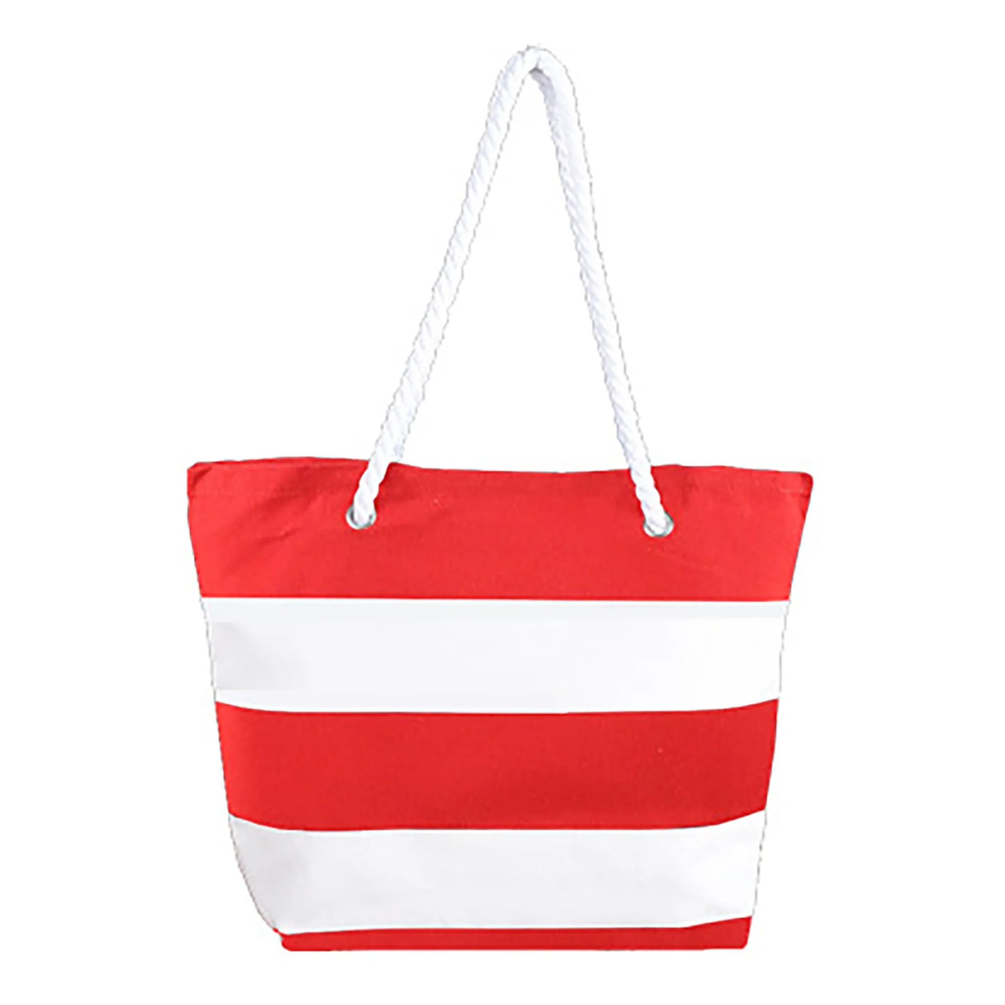 11.8" x 15.7" Striped Canvas Tote Shoulder Beach Bag 4