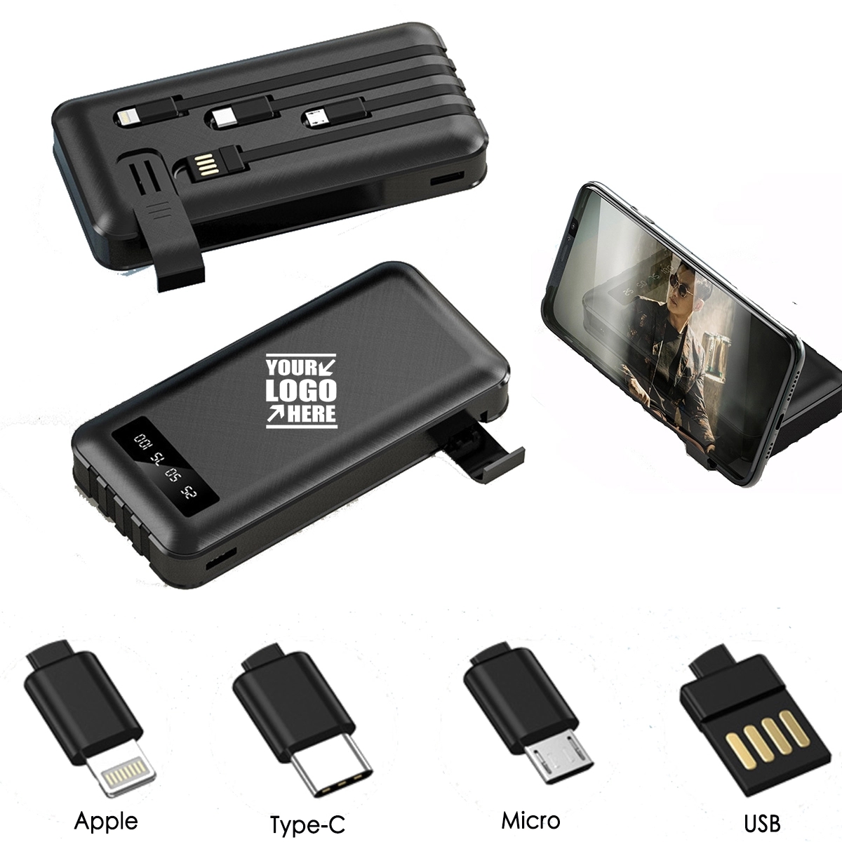 3-in-1 10000 mAh Mini Portable Power Bank 3
