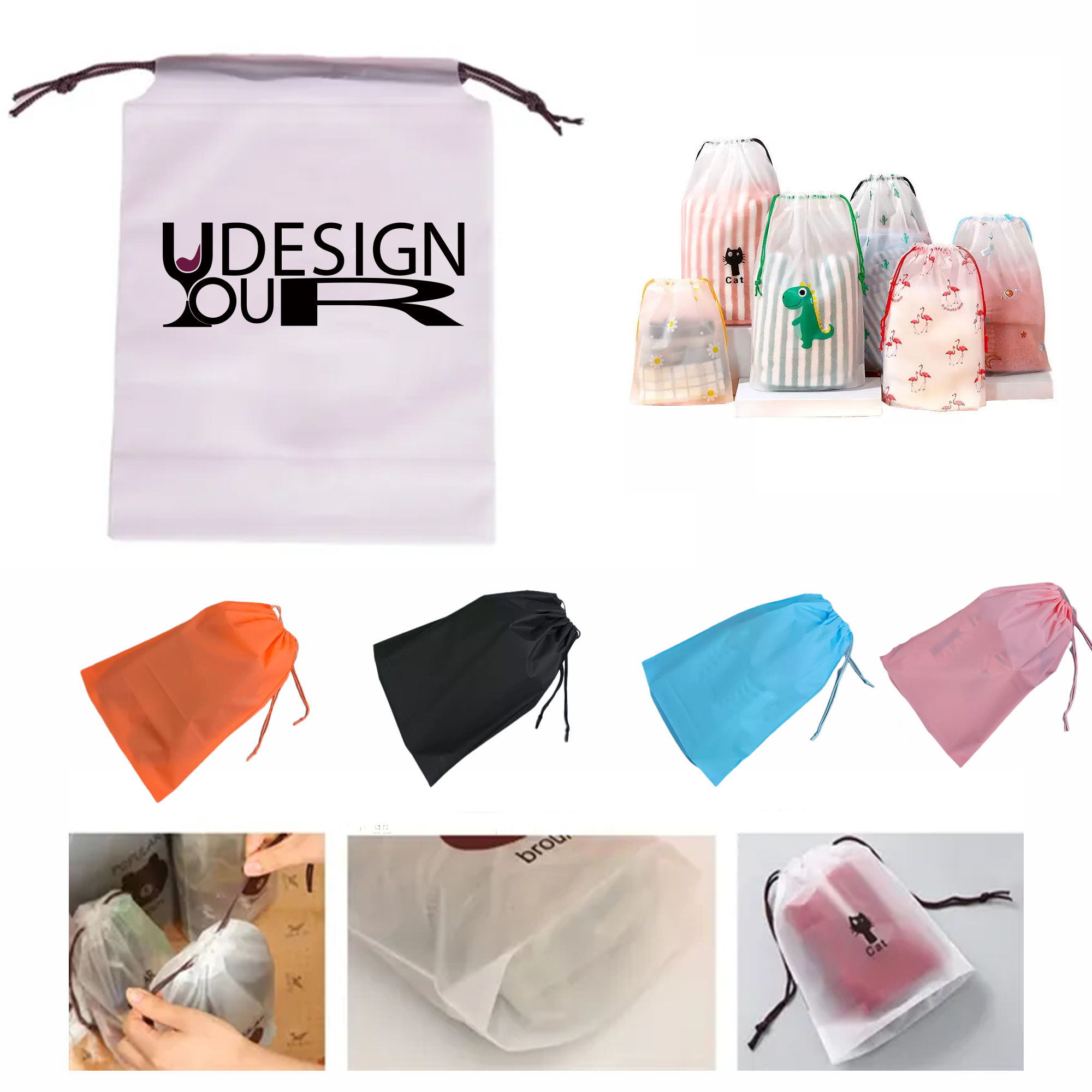 EVA Frosted Drawstring Tote Bag MOQ 50pcs 5