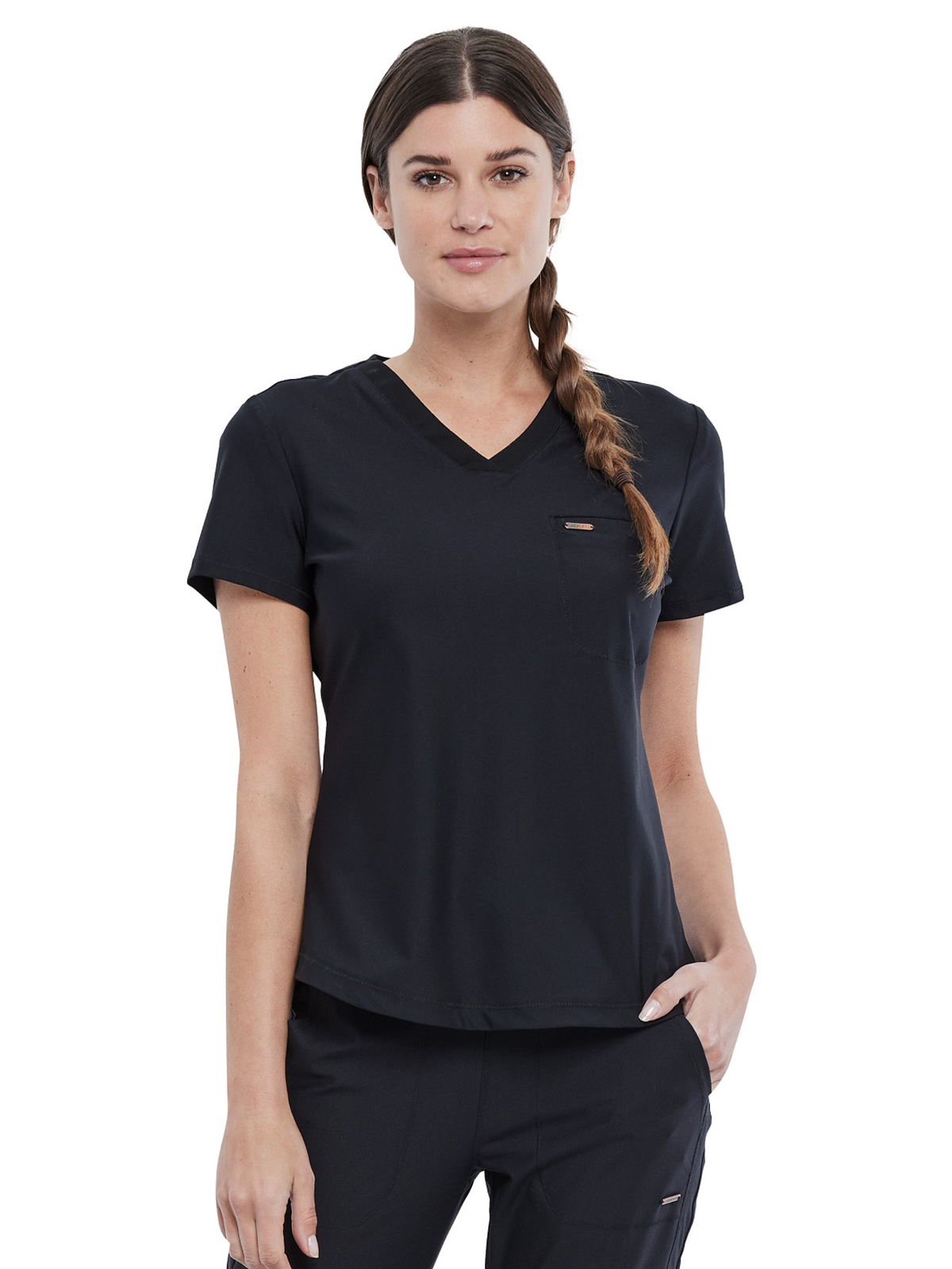 Cherokee - Form - Women's 1-Pocket Tuckable V-Neck Top 1