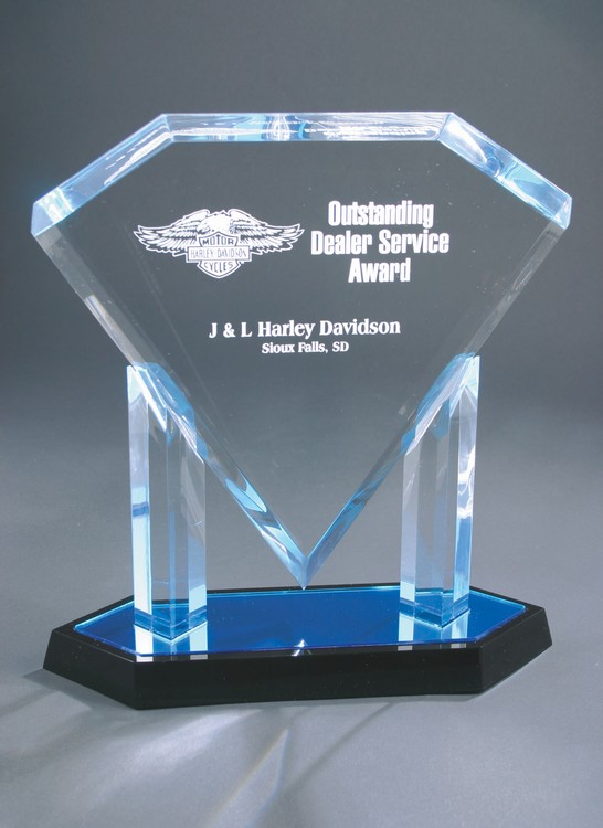 11-3/4" Blue Acrylic Floating Diamond Award 1