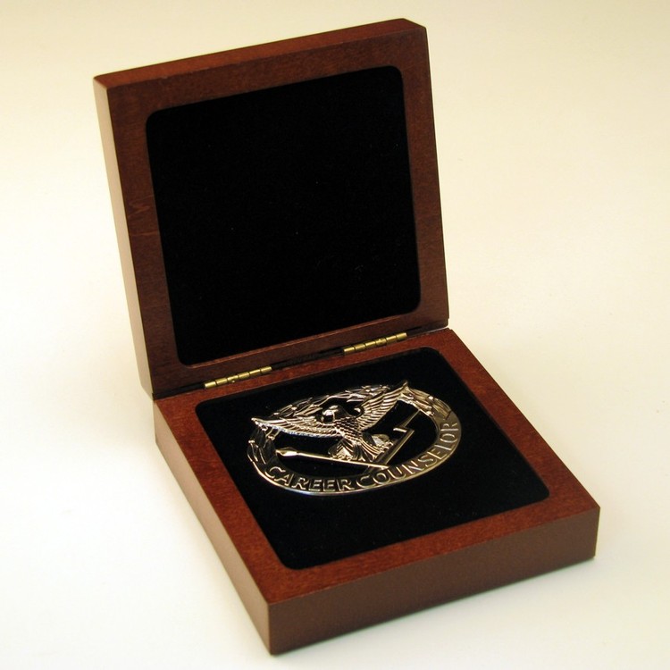 Wood Medallion Box 4" x 4" x 1.5" 16